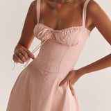 Carmen | Ruched Bodice with High Slit Midi Dress