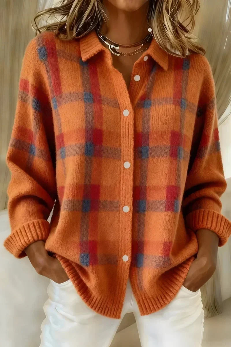 Brigitte | Check Pattern Button Cardigan