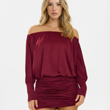 Jaimey | Draped Top Ruched Fitted Skirt Mini Dress