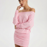 Jaimey | Draped Top Ruched Fitted Skirt Mini Dress