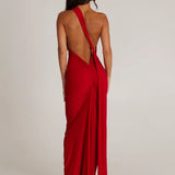 Tina | Versatile Sash One-Shoulder Grecian Maxi Dress