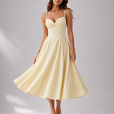 Delali | Pima Cotton Gathered Bust Midi Dress