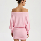 Sola | Ruched Mini Dress Draped Relaxed Top & Fitted Skirt
