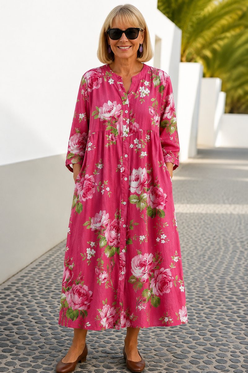Maddie | Art Floral Shirt Dress