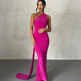 Tina | Versatile Sash One-Shoulder Grecian Maxi Dress
