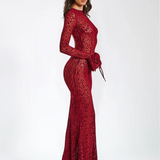 Lariza | Animal Print Semi-Sheer Sculpted Print Mesh Maxi