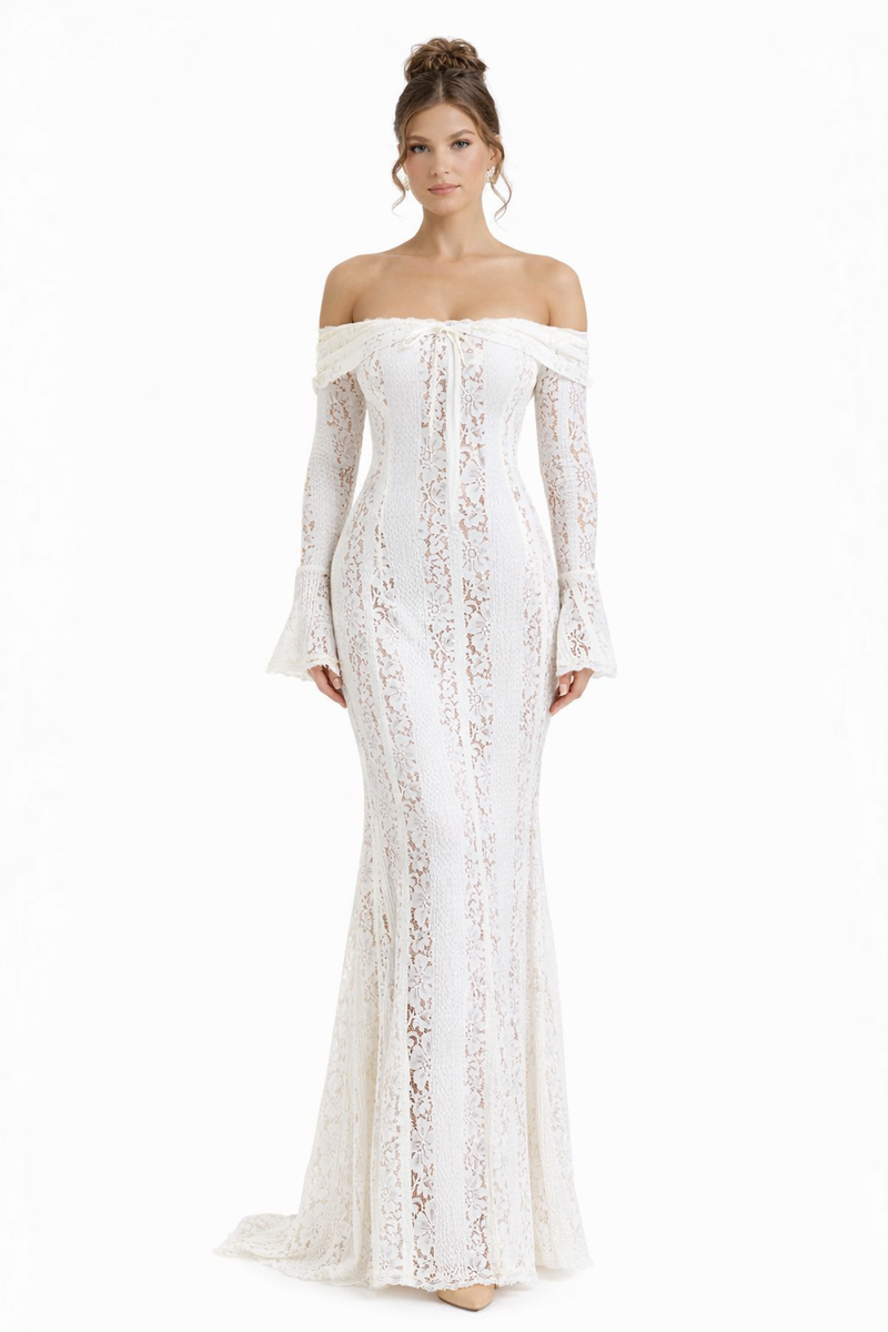 Annie | Sculpting Mesh Lined Stretch Floral Lace Dress