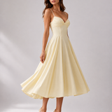 Delali | Pima Cotton Gathered Bust Midi Dress