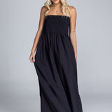 Carmelita | Strapless Shirred Maxi Dress