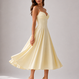 Delali | Pima Cotton Gathered Bust Midi Dress