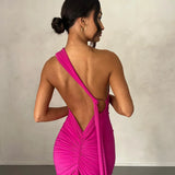 Tina | Versatile Sash One-Shoulder Grecian Maxi Dress