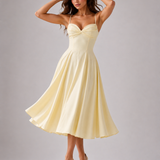 Delali | Pima Cotton Gathered Bust Midi Dress
