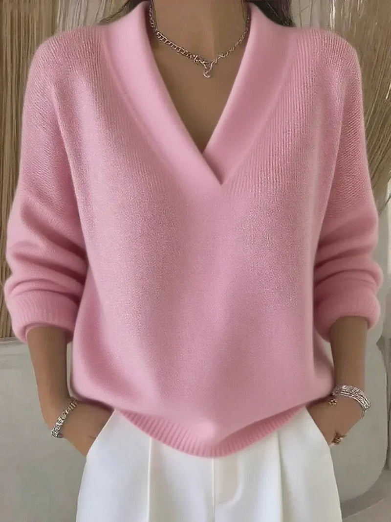 Faye - Elegant V-Neck Jumper