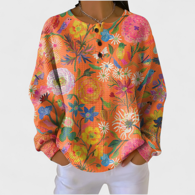 Claire | Colourful Floral Pattern Sweatshirt