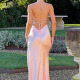 Adriana | Women's Sleeveless Slit Silk Maxi Wedding Guest Dress