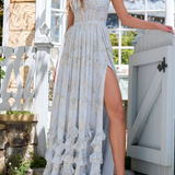 Aisha | Women's Sleeveless Floral Maxi Wedding Guest Dress