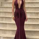 Amira | Women's Deep Halter Maxi Summer Dress