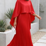 Aniya | Women’s Long Cape Sleeves Maxi Wedding Guest Dress
