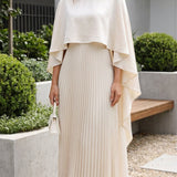 Aniya | Women’s Long Cape Sleeves Maxi Wedding Guest Dress