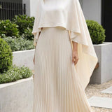Aniya | Women’s Long Cape Sleeves Maxi Wedding Guest Dress