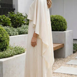Aniya | Women’s Long Cape Sleeves Maxi Wedding Guest Dress