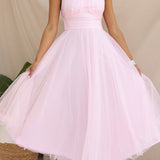 Aylin | Women's Sleeveless Halter-Neck Midi Prom Dress