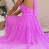 Aylin | Women's Sleeveless Halter-Neck Midi Prom Dress