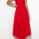 Aylin | Women's Sleeveless Halter-Neck Midi Prom Dress