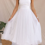 Aylin | Women's Sleeveless Halter-Neck Midi Prom Dress