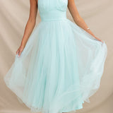 Aylin | Women's Sleeveless Halter-Neck Midi Prom Dress
