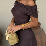 Brittany | Women's One-Shoulder Mesh Maxi Summer Dress