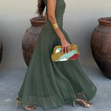 Brittany | Women's One-Shoulder Mesh Maxi Summer Dress