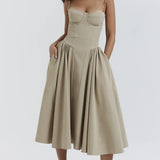 Calliope | Women's Sleeveless Structured Midi Summer Dress