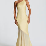 Caprice | Women's Yellow One-Shoulder Maxi Wedding Guest Dress