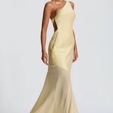Caprice | Women's Yellow One-Shoulder Maxi Wedding Guest Dress
