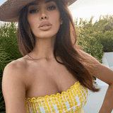 Danica | Women's Yellow Ruffle Mini Vacation Summer Dress