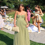 Daria | Women's Sleeveless Pleated Maxi Wedding Guest Dress