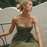 Daria | Women's Sleeveless Pleated Maxi Wedding Guest Dress