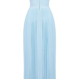 Denise | Women's Strapless Pleated Maxi Wedding Guest Dress