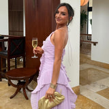 Eliza | Women’s Pleated Ruffled Maxi Wedding Guest Dress