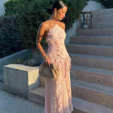 Eliza | Women’s Pleated Ruffled Maxi Wedding Guest Dress