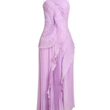 Eliza | Women’s Pleated Ruffled Maxi Wedding Guest Dress
