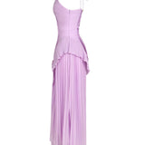Eliza | Women’s Pleated Ruffled Maxi Wedding Guest Dress