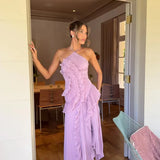 Eliza | Women’s Pleated Ruffled Maxi Wedding Guest Dress