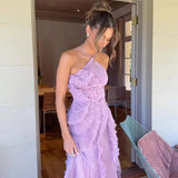 Eliza | Women’s Pleated Ruffled Maxi Wedding Guest Dress