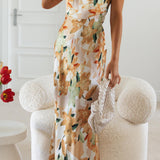 Ember | Women's Floral Halter Open Back Maxi Dress