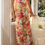 Ember | Women's Floral Halter Open Back Maxi Dress
