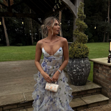 Emberly | Women's Sleeveless Ruffle Maxi Wedding Guest Dress