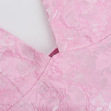 Estrella | Women's Pink Sleeveless Halterneck Mini Prom Dress with Bows