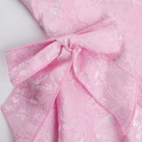 Estrella | Women's Pink Sleeveless Halterneck Mini Prom Dress with Bows